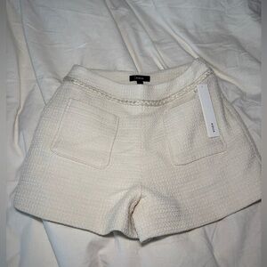 Aqua Women's High Waist Cream Shorts